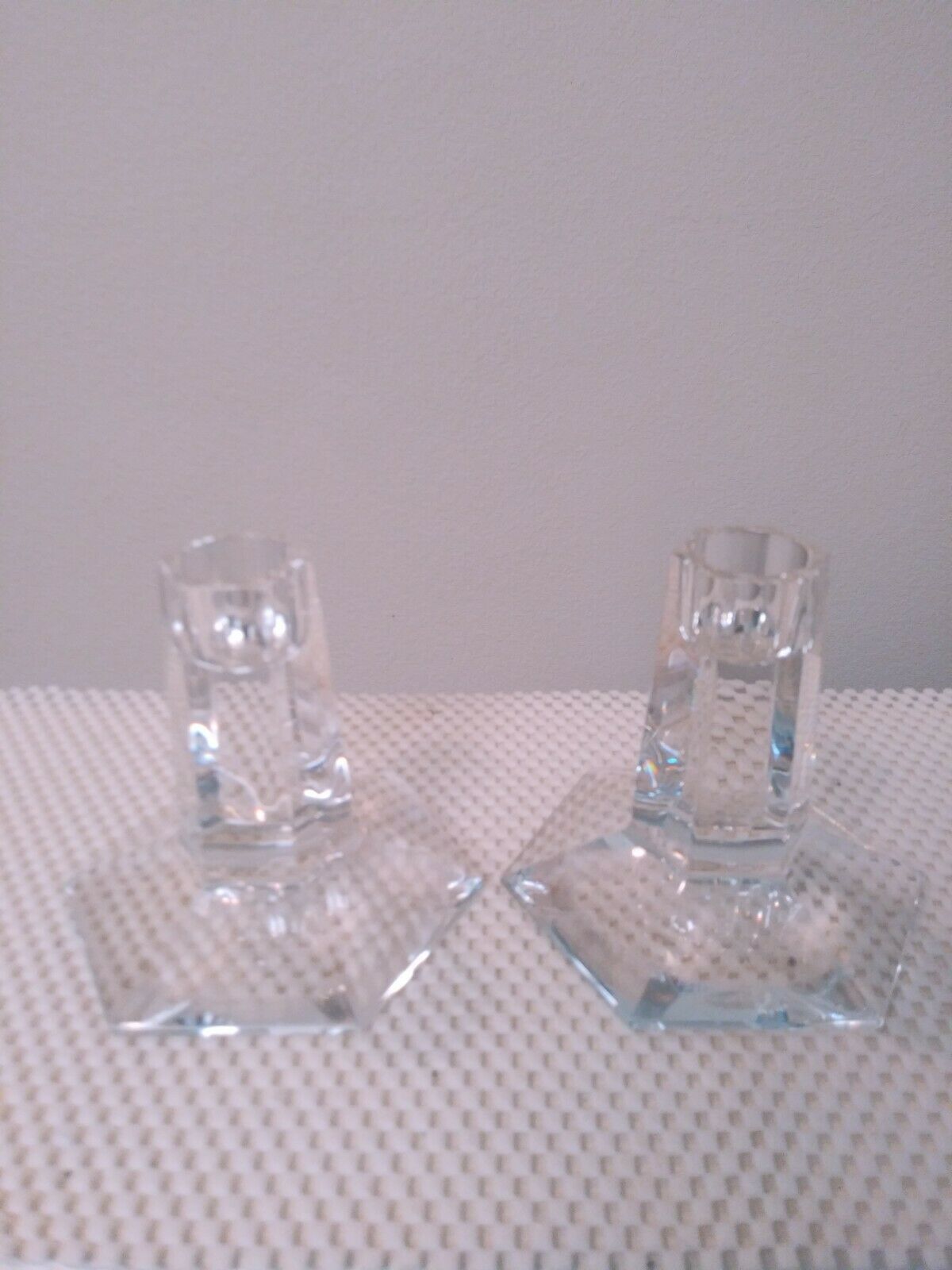 TIFFANY & CO. CLEAR CRYSTAL CANDLE HOLDERS