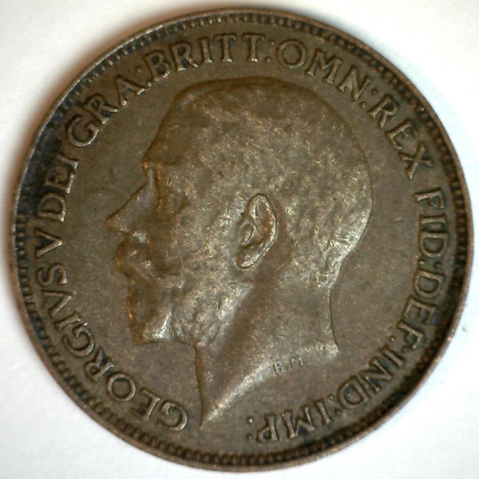 1925 Great Britain Bronze Farthing Coin Circulated Extra Fine George V Britannia