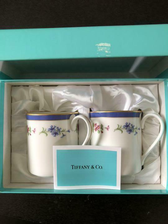Tiffany & Co white blue mug cup set gift box