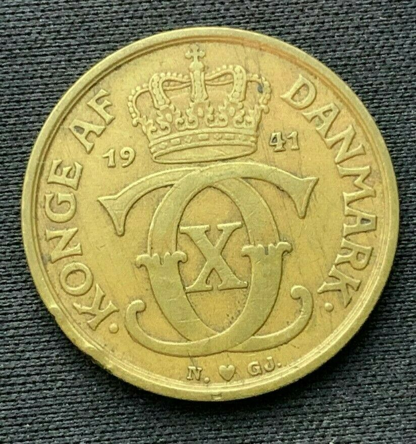 1941 Denmark 1 Krone coin XF  Aluminum Bronze World Coin    Mintage 661K   #C328