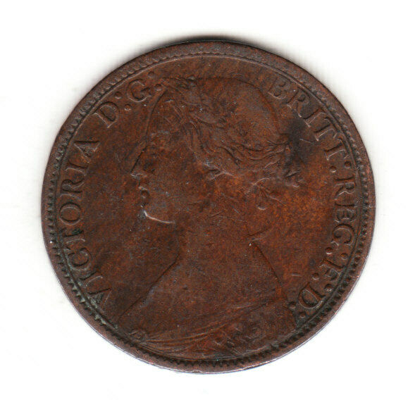 1872 Great Britain Queen Victoria 1 One Farthing.