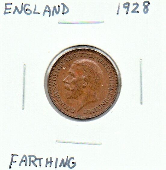 Uk Great Britain England 1928 Farthing King George V As Pictured